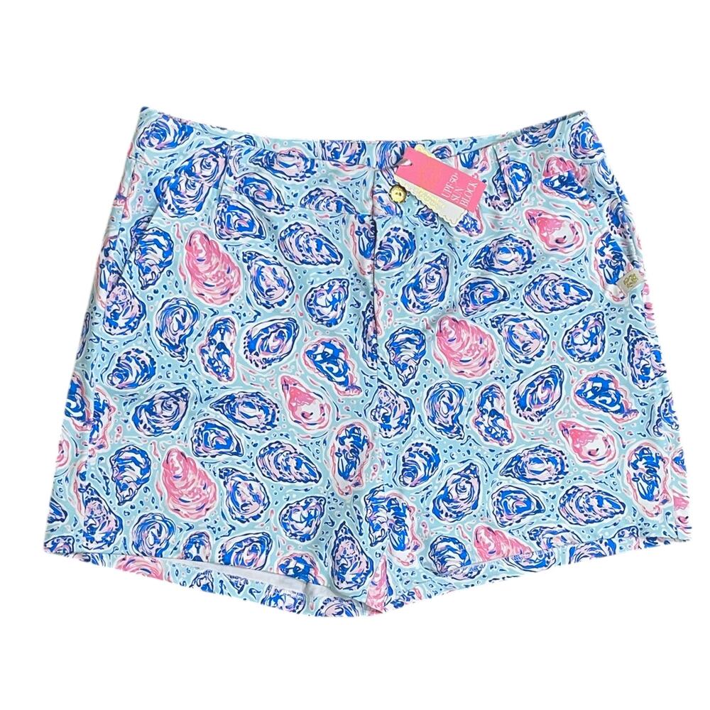 NWT Simply Southern UPF 50 Sun Block Shorts Size XL Oyster Tropical Pink Blue